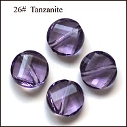 Imitation Austrian Crystal Beads, Grade AAA, Faceted, Flat Round, Medium Purple, 10x5mm, Hole: 0.9~1mm(SWAR-F057-10mm-26)