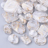 Drawbench Acrylic Beads, Mixed Shapes, Clear, 15~36x9~31x4~18mm, Hole: 1.4~2mm(X-DACR-S012-001)