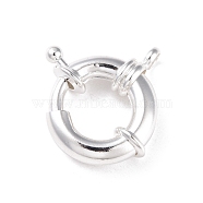 Eco-friendly Brass Spring Ring Clasps, Cadmium Free & Lead Free, Long-Lasting Plated, 925 Sterling Silver Plated, 26x21.5x7.5mm, Hole: 4mm, Inner Diameter: 12mm(KK-D082-02S)