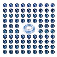 100Pcs 8mm Natural Kyanite/Cyanite/Disthene Round Beads, with 10m Elastic Crystal Thread, for DIY Stretch Bracelets Making Kits, 8mm, Hole: 1mm(DIY-LS0002-52)