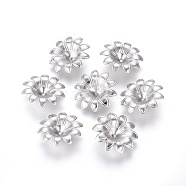 Multi-Petal 316 Surgical Stainless Steel Bead Caps, Flower, Stainless Steel Color, 17x4mm(STAS-G196-02P)