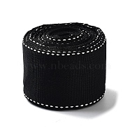 4.5 Yards Polyester Stitched Edge Ribbon, for Gift Packaging, Black, 1-5/8 inch(41mm)(OCOR-XCP0002-24B)