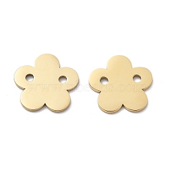 304 Stainless Steel Laser Cut Flower Connector Charms, Ion Plating(IP), Real 14K Gold Plated, 15x15.5x1mm, Hole: 1.9mm(STAS-M111-12G-03)