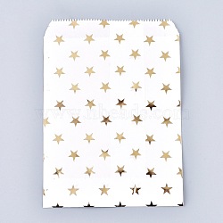 Star Pattern Eco-Friendly Kraft Paper Bags, Gift Bags, Shopping Bags, Rectangle, Gold, 18x13x0.01cm(X-AJEW-M207-G01-03)