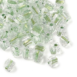69Pcs Glass Seed Beads, Cube, Faceted, Medium Sea Green, 4.5x4.5x4.5mm, Hole: 1mm(GLAA-Q120-01D)