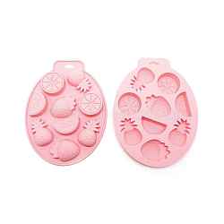 Fruit Shape DIY Silicone Molds, Resin Casting Molds, for UV Resin & Epoxy Resin Craft Making, Pink, 227x170x21mm, Inner Diameter: 48~58x28~48mm(DIY-CJC007-004)