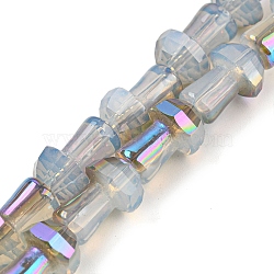 Electroplate Glass Beads Strands, AB Color Plated, Faceted, Mushroom, Gainsboro, 12x8mm, Hole: 1mm, about 50pcs/strand, 22.83''(58cm)(GLAA-K064-01A-07)