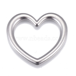 304 Stainless Steel Linking Rings, Heart, Stainless Steel Color, 28.5x32x2.5mm, Inner Diameter: 17x24mm(STAS-P245-34P-02)