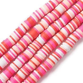 Handmade Polymer Clay Beads Strands, for DIY Jewelry Crafts Supplies, Heishi Beads, Disc/Flat Round, White, 8x1mm, Hole: 2mm, about 350pcs/strand, 15.75''(40cm)