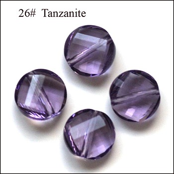 Imitation Austrian Crystal Beads, Grade AAA, Faceted, Flat Round, Medium Purple, 10x5mm, Hole: 0.9~1mm