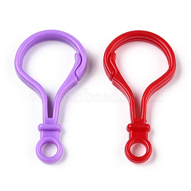 Opaque Solid Color Bulb Shaped Plastic Push Gate Snap Keychain Clasp Findings(KY-N022-08)-4