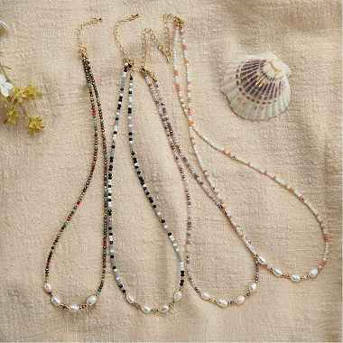 4pcs 4 couleurs ensembles de colliers de perles de verre(NJEW-SZ0001-39)-8