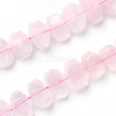 17mm Polygon Rose Quartz Beads