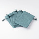 Polyester Imitation Burlap Packing Pouches Drawstring Bags(X-ABAG-R005-9x12-07)-2