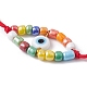 Adjustable Evil Eye Lampwork & Seed Braided Bead Bracelet(BJEW-JB09487)-3