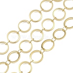 304 Stainless Steel Ring Link Chains, Soldered, with Spool, Ion Plating(IP), Golden, 10x1mm(CHS-G044-05G)
