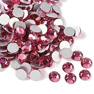 Glass Flat Back Rhinestone, Grade A, Back Plated, Faceted, Half Round, Rose, 4.6~4.8mm, about 1440pcs/bag(RGLA-C002-SS20-209)