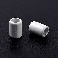 Column Rack Plating Spray Painted Alloy Beads for Jewelry Making, Cadmium Free & Nickel Free & Lead Free, White, 6.5x4.5mm, Hole: 3.3mm(PALLOY-F291-01G)