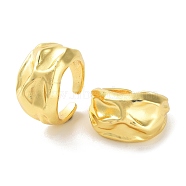 Brass Open Cuff Ring, Twist Wide Band Rings, Real 18K Gold Plated, Inner Diameter: 18mm(RJEW-E292-06G)