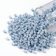 TOHO Round Seed Beads, Japanese Seed Beads, (1205) Opaque Cream Denim Marbled, 8/0, 3mm, Hole: 1mm, about 222pcs/10g(X-SEED-TR08-1205)