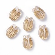 Plating Acrylic Beads, Metal Enlaced, Tulip, Clear, 16x11.5x7mm, Hole: 2mm, about 670pcs/500g(OACR-P007-13)