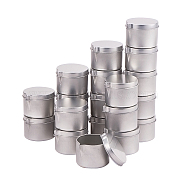 Round Iron Tin Cans, Iron Jar, Storage Containers for Cosmetic, Candles, Candies, with Lid, Platinum, 4.95x4.45x3.35cm, 20pcs/box(CON-PH0001-88)