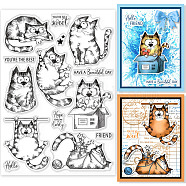 PVC Stamps, for DIY Scrapbooking, Photo Album Decorative, Cards Making, Stamp Sheets, Film Frame, Cat Pattern, 21x14.8x0.3cm(DIY-WH0371-0014)