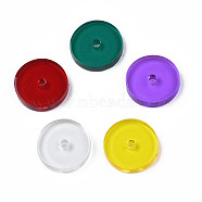 Transparent Acrylic Beads, Heishi Beads, Flat Round/Disc, Mixed Color, 14.5x2.5~3mm, Hole: 2mm(BACR-N001-003)