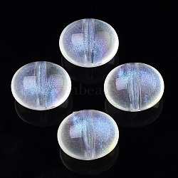 Transparent Acrylic Beads, Glitter Powder, Oval, Clear, 15x12x12mm, Hole: 2mm, about 347pcs/500g(X-OACR-N008-088)