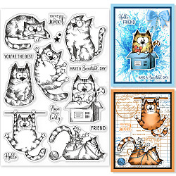 PVC Stamps, for DIY Scrapbooking, Photo Album Decorative, Cards Making, Stamp Sheets, Film Frame, Cat Pattern, 21x14.8x0.3cm(DIY-WH0371-0014)