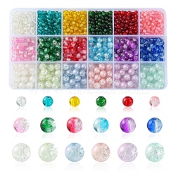 1250Pcs Glass Beads, Round, Mixed Color, 4~8x4~7.5mm, Hole: 1~1.6mm(GLAA-FS0001-38)