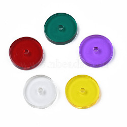 Transparent Acrylic Beads, Heishi Beads, Flat Round/Disc, Mixed Color, 14.5x2.5~3mm, Hole: 2mm(BACR-N001-003)