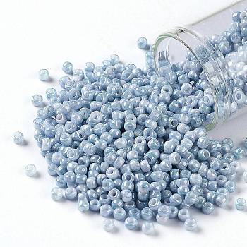 TOHO Round Seed Beads, Japanese Seed Beads, (1205) Opaque Cream Denim Marbled, 8/0, 3mm, Hole: 1mm, about 222pcs/10g