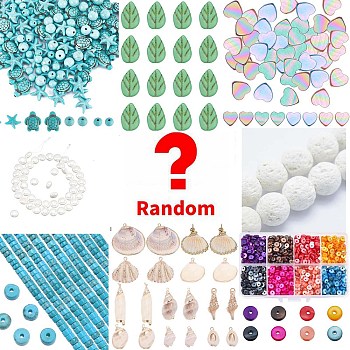 Lucky Bag, Random Gemstone Beads, Charms Pendants Kits, Mixed Shapes, Random Color