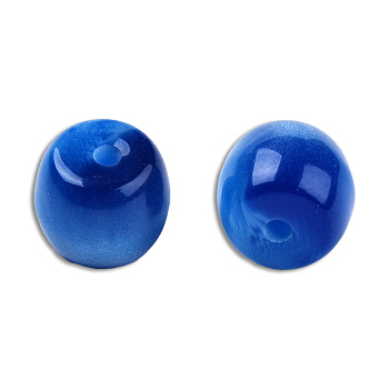 Resin Beads, Imitation Gemstone, Barrel, Royal Blue, 8x7mm, Hole: 1.6mm