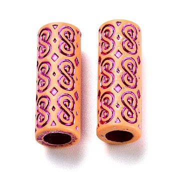 Plastic Beads, Imitation Wood, Large Hole, For African Braid Reggae Hair Accessories, Magenta, 30x11mm, Hole: 7mm