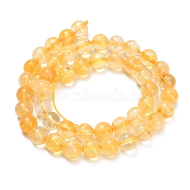 Natural Citrine Beads Strands(G-F820-K04-8mm)-3