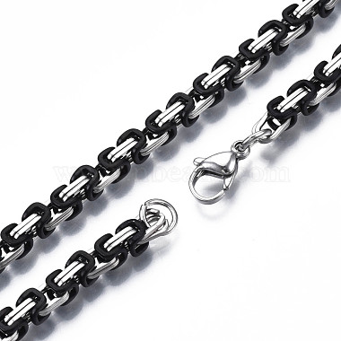 Bracelet chaîne byzantine bicolore 201 acier inoxydable pour homme femme(BJEW-S057-86B-01)-3