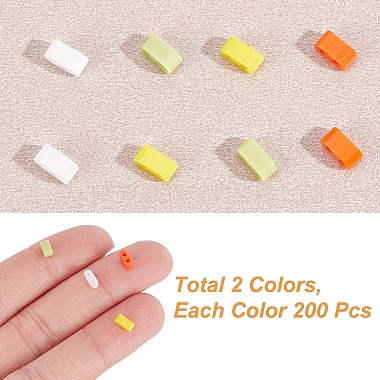 CREATCABIN 800Pcs 4 Colors 2-Hole Glass Seed Beads(SEED-CN0001-04)-3