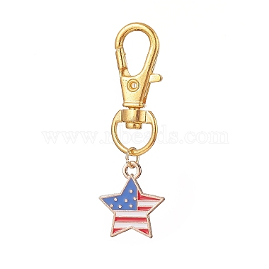 Independence Day Alloy Enamel Pendant Decorations(HJEW-JM00907)-2