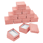 20Pcs Marble Print Paper Display Boxes for Watch, with Pillow Inside, Square, Pink, 8.8x8.2x5.4cm(CON-GO0001-24)