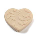 Silicone Focal Beads, Heart, BurlyWood, 21x25x8.5mm, Hole: 2mm(SIL-P008-B06)