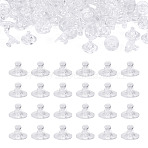 100Pcs Silicone Ear Nuts, Bullet Clutch Earring Backs with Pad, for Droopy Ears, for Stud Earring Making, Clear, 10x7mm, Hole: 1mm(SIL-TADJ0001-11)