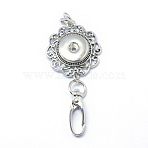 Alloy Rhinestone Snap Pendant Making, with Swivel Clasps, Card Holders, for Snap Buttons, Antique Silver, 42x37x6mm, Hole: 5x5.5mm, Fit Snap Button: 5~6mm knob(PALLOY-Q315-01)
