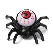 Halloween Resin Spider with Scary Eyeball LED Light Figurines Ornament, for Halloween Party Decoration, Built-in Battery, Black, 73x88x32mm(AJEW-Z036-01A)