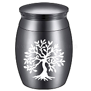 Alloy Cremation Urn Kit, with Disposable Flatware Spoons, Silver Polishing Cloth, Velvet Packing Pouches, Tree of Life Pattern, 40.5x30mm, 1pc(AJEW-CN0001-11O)
