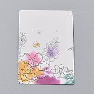 Cardboard Jewelry Display Cards, for Hanging Earring & Necklace Display, Rectangle, Colorful, Flower Pattern, 9x6x0.05cm, Hole: 0.2cm(X-CDIS-H002-03-10)