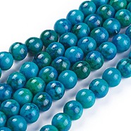 Synthetic Chrysocolla Beads Strands, Dyed, Round, 8mm, Hole: 1.4mm, about 33pcs/strand, 10 inch(25.5cm)(G-F647-02-B-01)