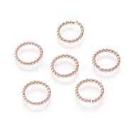 304 Stainless Steel Jump Rings, Open Jump Rings, Twisted, Rose Gold, 12x1.5mm, Inner Diameter: 9mm(STAS-F191-11RG-C)