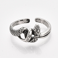 Alloy Cuff Finger Rings, Snake, Antique Silver, US Size 9 3/4(19.5mm)(RJEW-T008-13)